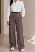 Emma Wide-Leg Checked Trousers